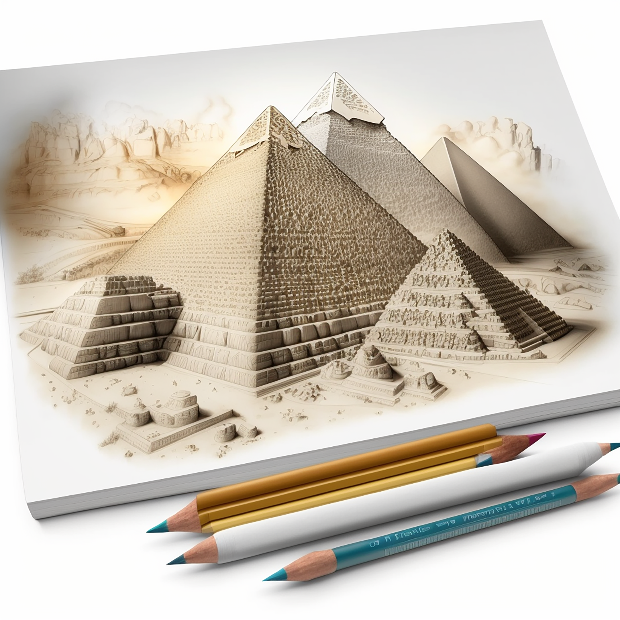 0101-The-pyramids-of-Giza-in-Egypt, coloring book