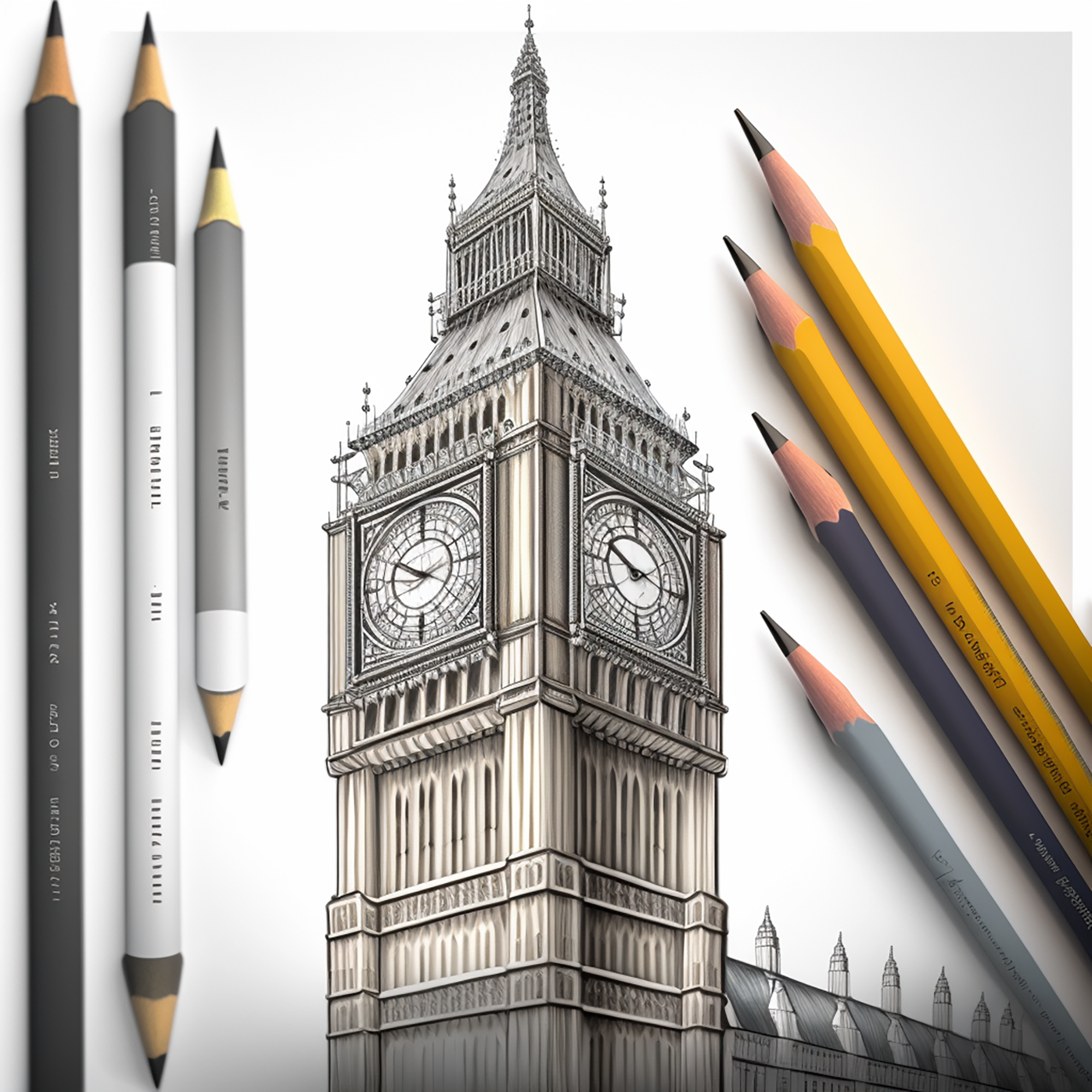 1501-Big Ben in London England, coloring book