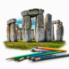 2901-Stonehenge Wiltshire England, coloring book