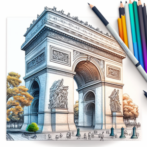 The Arc De triomphe in Paris, France
