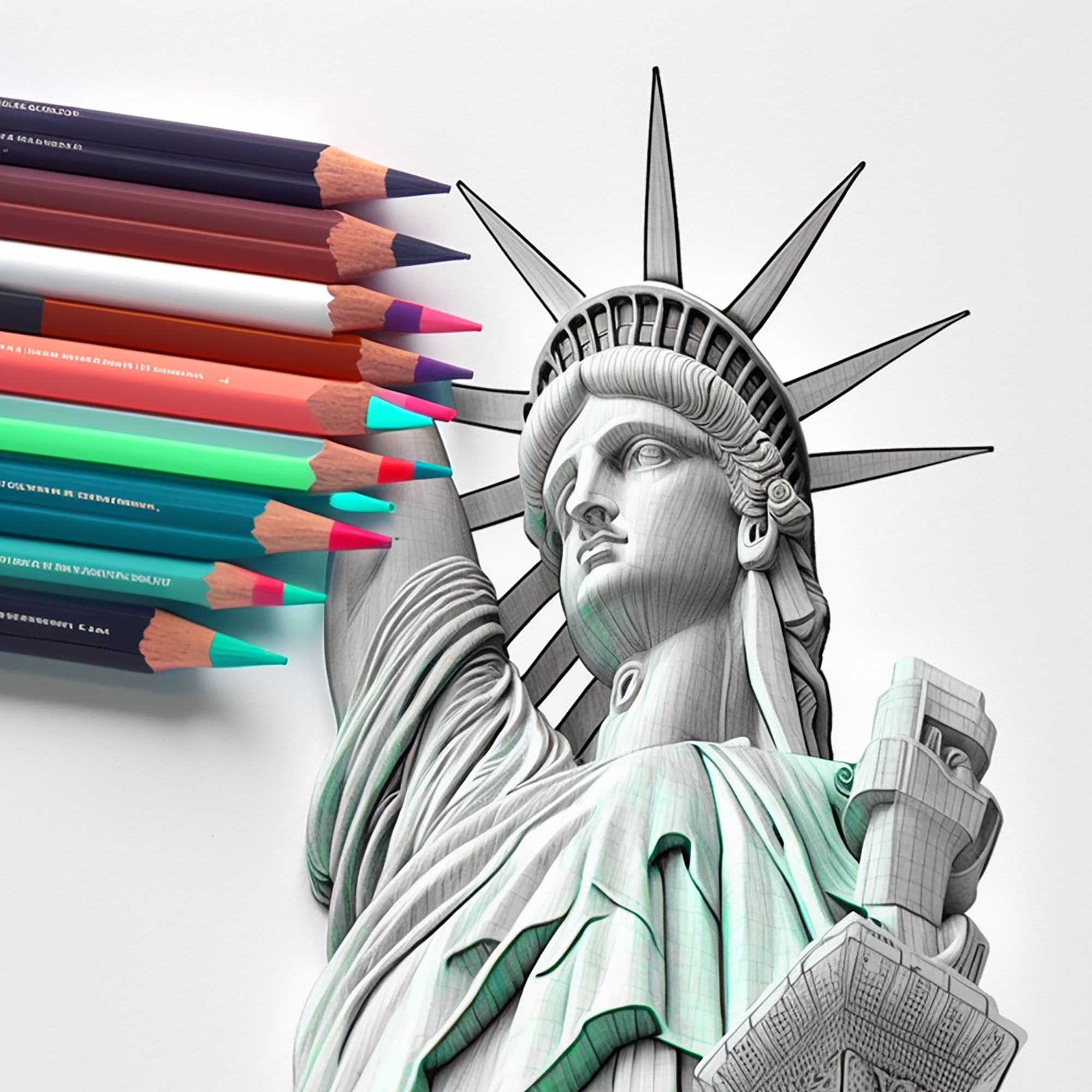 3601-The Statue of Liberty in New York, coloring book